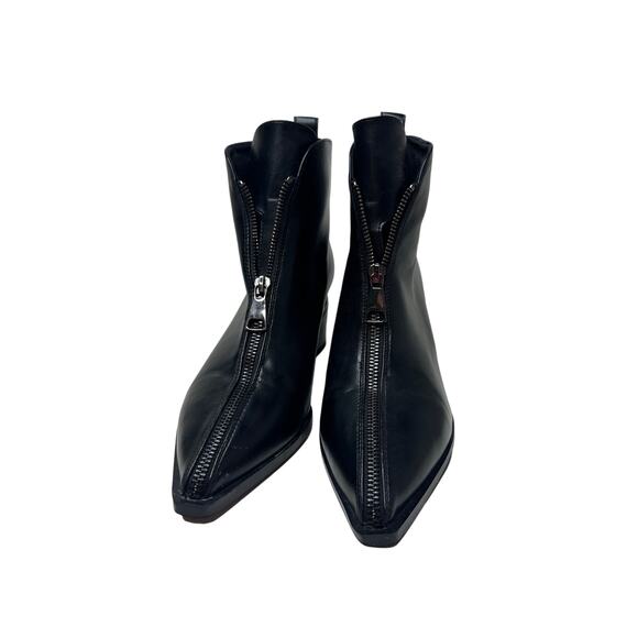 Torgeis Size 8.5 Black Marion Faux Leather Wedge Heel Ankle Boots Bootie Fall - Picture 4 of 13